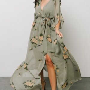 Floral Green Maxi Dress